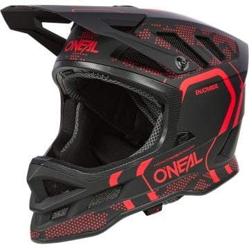 O'NEAL Blade Polyacrylite Strike Matt Schwarz Rot Downhill Fahrradhelm