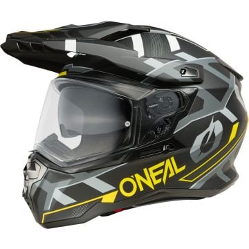 O'NEAL D-SRS Square V.25 Matt Black Grey Fluo Yellow Adventure Full Face Helmet