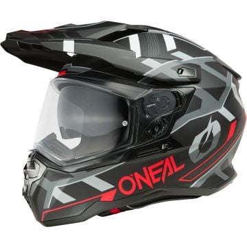 O'NEAL D-SRS Square V.25 Matt Black Grey Red Adventure Full Face Helmet