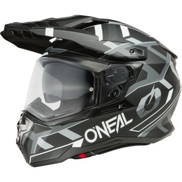 O'NEAL D-SRS Square V.25 Matt Black Grey White Adventure Full Face Helmet
