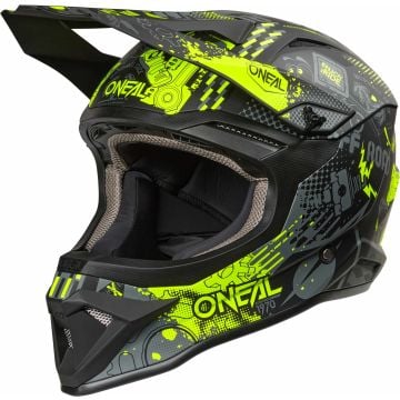 O'NEAL 1SRS Vibrant Black Fluo Yellow Motocross Helmet
