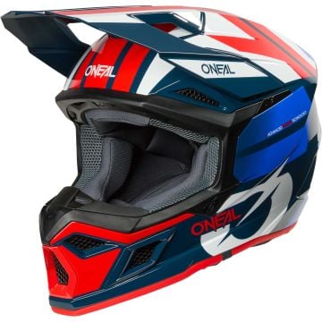 O'NEAL 3SRS Ride White Blue Red Motocross Helmet