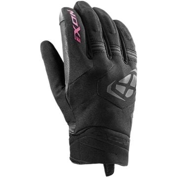 Ixon MS Mig 2 WP L Noir Fuchsia Imperméable Femmes Gants Moto