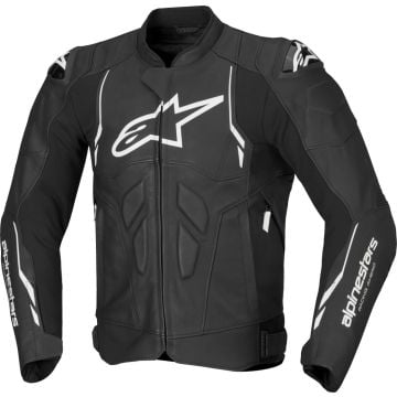 Alpinestars Dusk Black White Leather Motorcycle Jacket