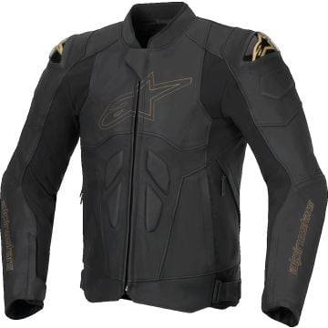 Alpinestars Dusk Black Laser Leather Motorcycle Jacket