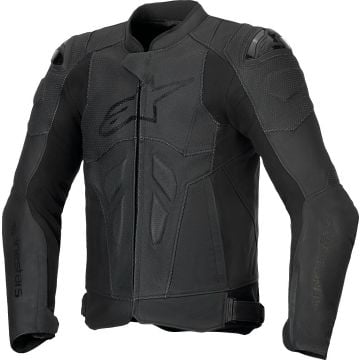 Alpinestars Dusk Airflow Black Black Black Leather Motorcycle Jacket