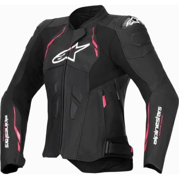 Alpinestars Stella Dusk Black Diva Pink White Womens Leather Motorcycle Jacket