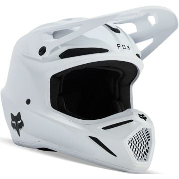 FOX V3 Solid White Youth Motocross Helmet