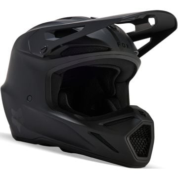 FOX V3 Solid Matt Black Youth Motocross Helmet