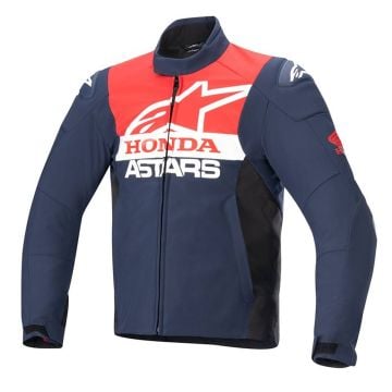 Alpinestars Honda SMX Waterproof Softshell Jacket Night Navy Black Bright Red