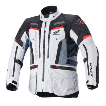 Alpinestars Honda Bogota' Pro Drystar Jacket Ice Gray Blue Bright Red