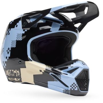 FOX V1 Digi Image Light Blue Motocross Helmet
