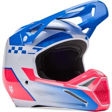 FOX V1 Youth Collect Blue Pink Kids Motocross Helmet