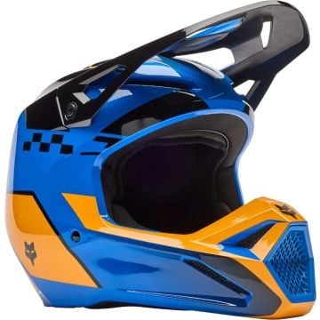 FOX V1 Collect Blue Orange Motocross Helmet