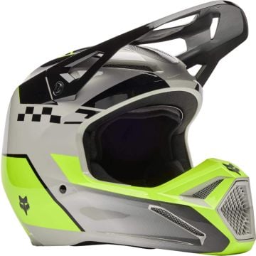 FOX V1 Collect Negro Gris Amarillo Casco Motocross