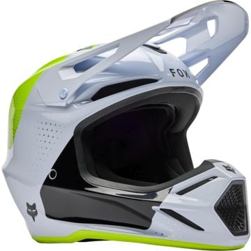 FOX V3 Tine White Motocross Helmet