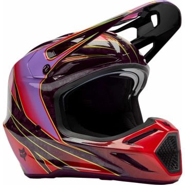 FOX V3 RS Canvas Black Red Motocross Helmet
