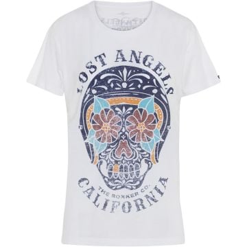 ROKKER Lost Angels Lady Loose White T-Shirt