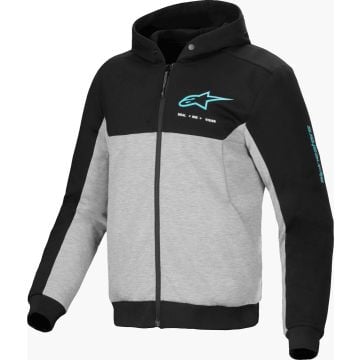 Alpinestars Chrome V2 Sport Hoodie Black Gray Heather Turquoise