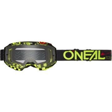 O’NEAL B-10 Attack Clear Black Neon Yellow Motocross Goggles