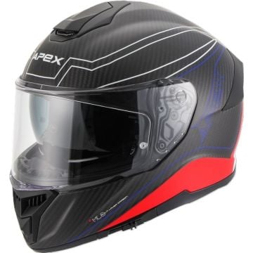 APEX FC500 Assen Carbon White Red Blue Matt Full Face Helmet