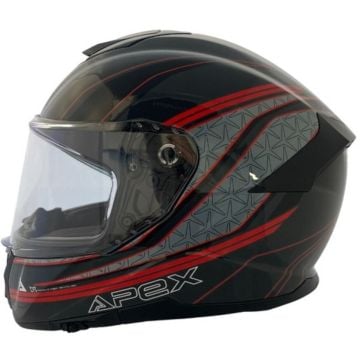 APEX FT300 Vienna Black Grey Red Full Face Helmet