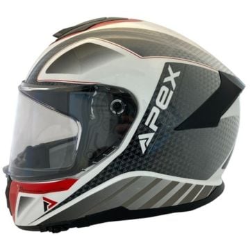APEX FT300 New York Grey Red Full Face Helmet