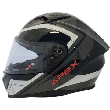 APEX FI100 Valencia Black Grey Red Full Face Helmet