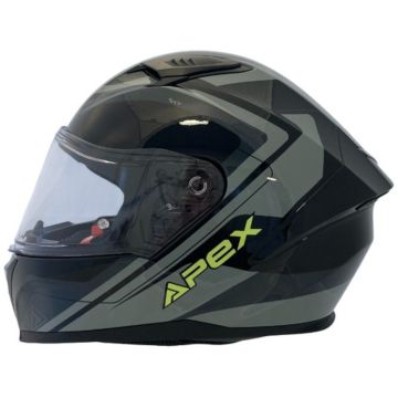 APEX FI100 Valencia Black Grey Yellow Full Face Helmet
