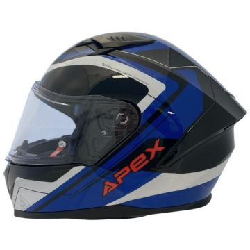 APEX FI100 Valencia Black White Blue Full Face Helmet