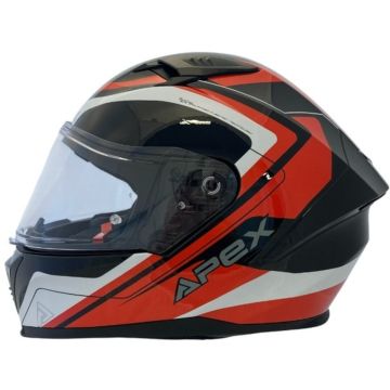 APEX FI100 Valencia Black White Red Full Face Helmet