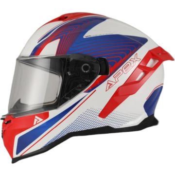 APEX FI200 Madrid White Blue Red Full Face Helmet