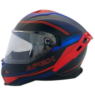 APEX FI200 Paris Blue Red Matt Full Face Helmet