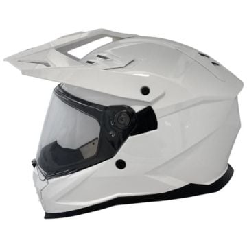 APEX AI100 Solid White Full Face Adventure Helmet