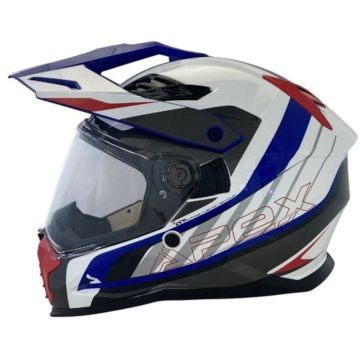 APEX AI100 Mojave White Blue Red Full Face Adventure Helmet