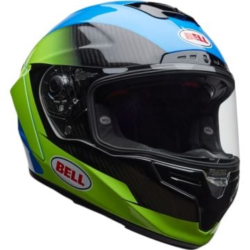 Bell Race Star DLX RSD Corsa Carbon Blue Neon Yellow Black Full Face Helmet