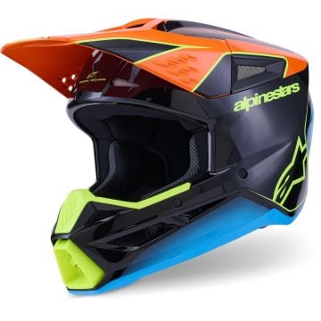 Alpinestars S-M3 Fray Negro Azul Naranja Casco Motocross
