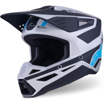 Alpinestars S-M3 Heat Negro Mate Plata Casco Motocross