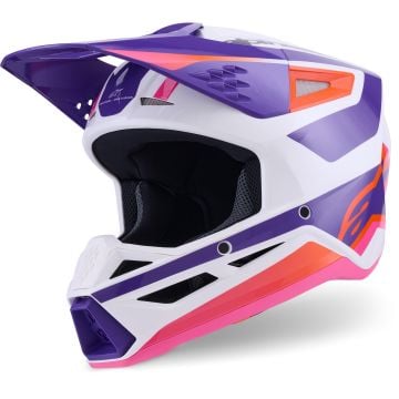 Alpinestars S-M3 Heat Blanco Lila Casco Motocross