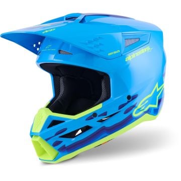 Alpinestars S-M3 Force Blue Yellow Motocross Helmet