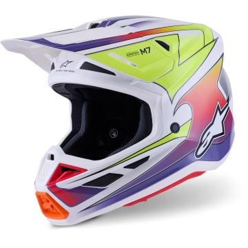 Alpinestars S-M7 Fuse Blanco Multicolor Casco Motocross