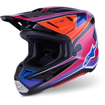 Alpinestars S-M7 Fuse Blue Lila Motocross Helmet