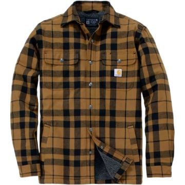 Carhartt Relaxed Fit Flannel Sherpa‑Lined Shirt Textile Jacket