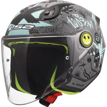 LS2 OF622 Funny II Scribble Kids Jet Helmet