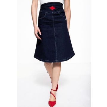 Queen Kerosin A-Line Red Ladies Skirt