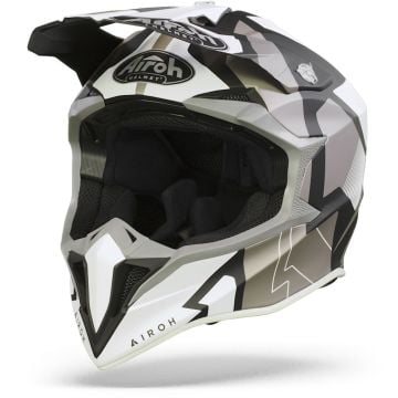 Airoh Wraap Raze Black White Offroad Helmet