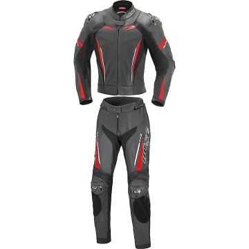 Büse Imola Ladies Black Red 2PC Leather Motorcycle Suit
