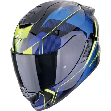 Scorpion EXO-1400 Evo II Air Intensio Noir Bleu Jaune Casque Intégral