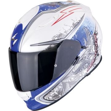 Scorpion EXO-491 Run Blanc Bleu Casque Intégral