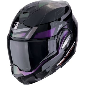 Scorpion EXO-Tech Evo Conquer Noir Purple Casque Modulable